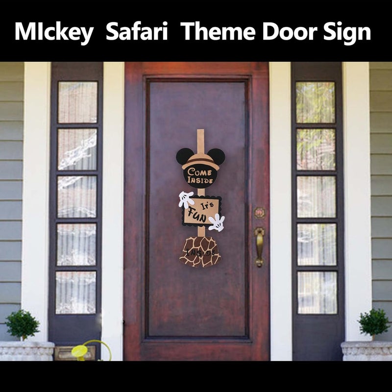 Vignye Mouse Safari Birthday Door Sign, Animal Safari Party Decorations Kid's Birthday Party Baby Shower for Boy & Girl- Come Inside Its Fun Inside - Image 3